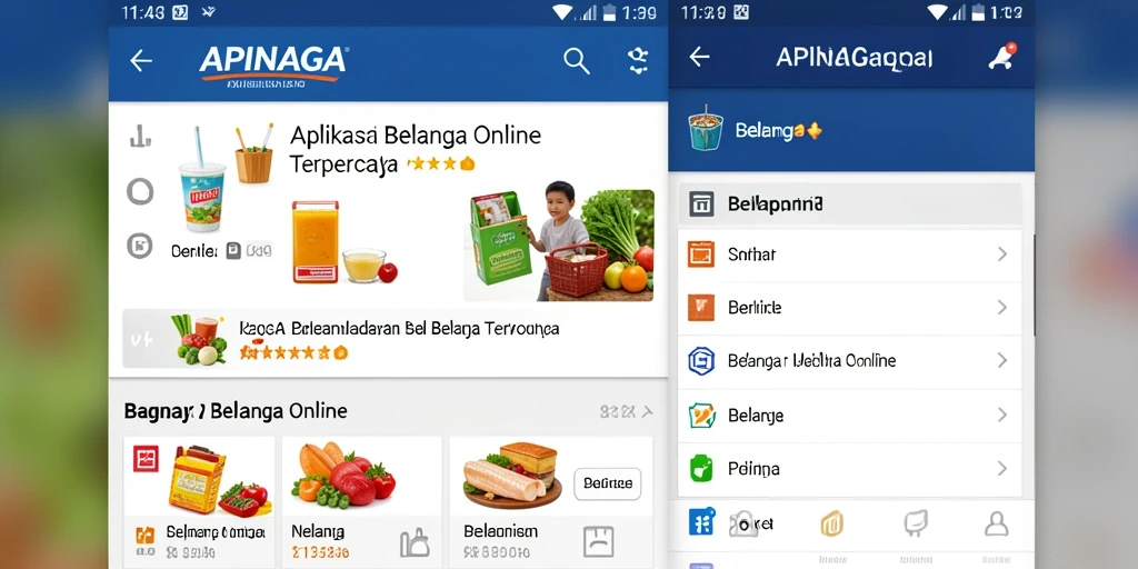 Screenshot antarmuka aplikasi Belanja Online APINAGA.