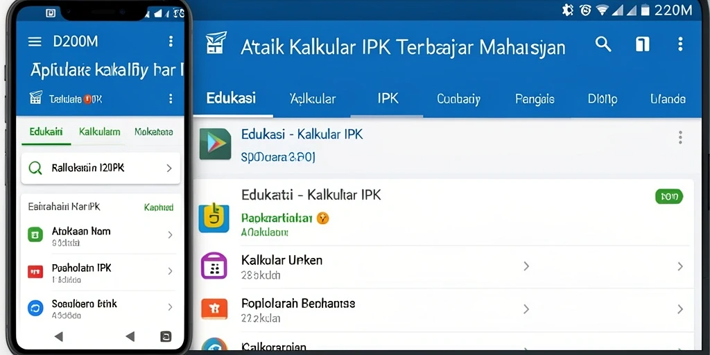Tampilan antarmuka aplikasi Kalkulator IPK D200M yang informatif dan mudah digunakan.