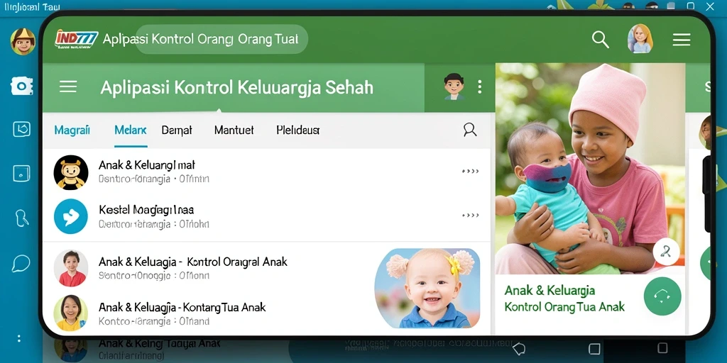 Tampilan antarmuka pengguna IND777 untuk kontrol anak yang efektif.