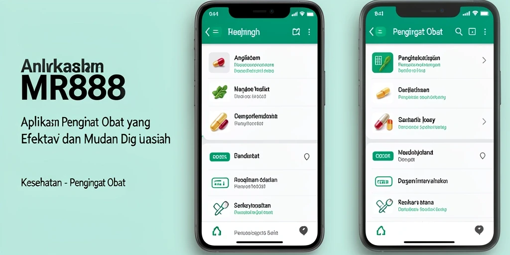 Tampilan utama MR888 dengan fitur pengingat obat yang menarik.