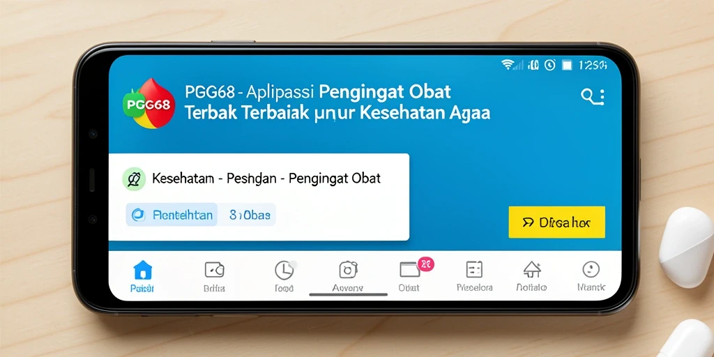 Antarmuka pengguna PGG68 yang menampilkan pengingat obat yang jelas.