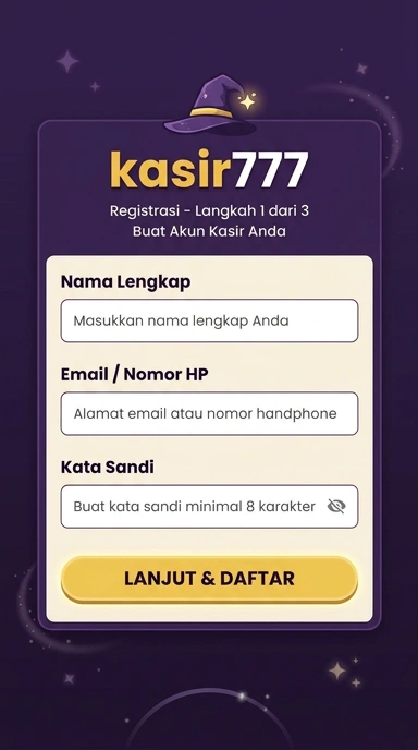 Tampilan halaman daftar kasir777