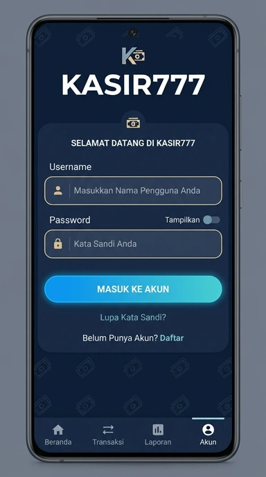 Tampilan halaman login kasir777